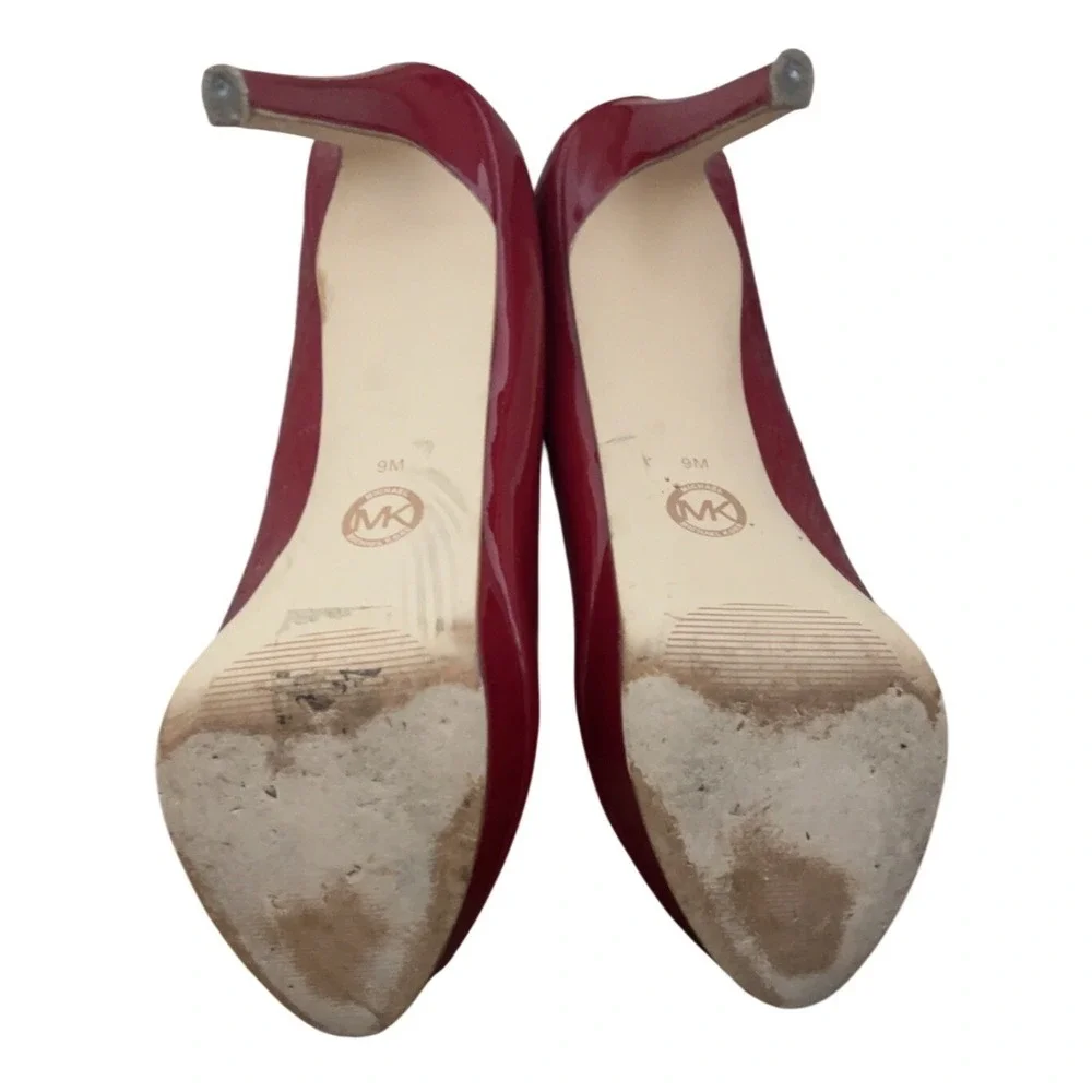 Michael‎ Kors red platform peeptoe pump SZ: 9